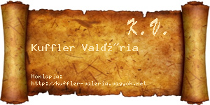 Kuffler Valéria névjegykártya